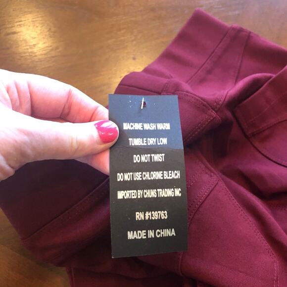 Chuns maroon casual pants NWT new with tags - Picture 4 of 7